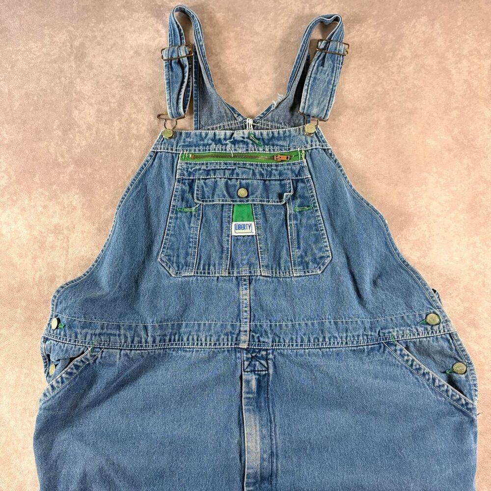 vintage liberty bib carpenter blue denim overalls